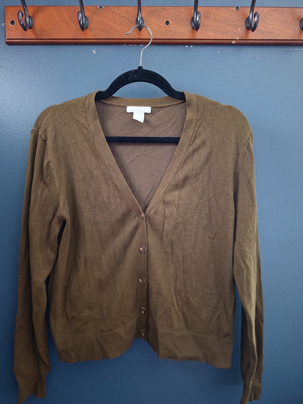 H&M Olive Green Button-Front Women's Cardigan
